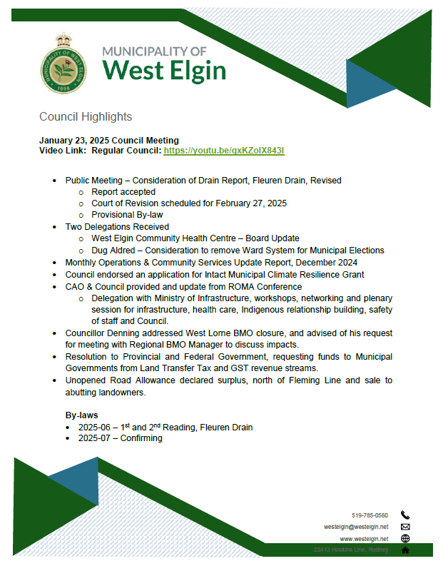 Council Highlights January 23 2025